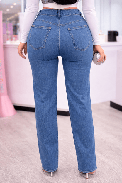 Deliah Cutout Straight Leg Jean