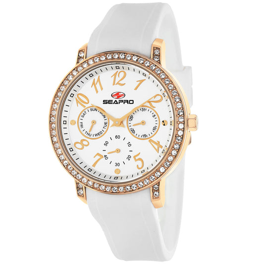 Seapro Swell White Silicone Strap Watch