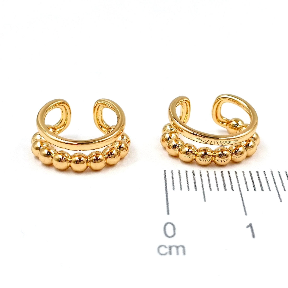 Double Row 18k Gold Plated No Piercing Ear Cuff