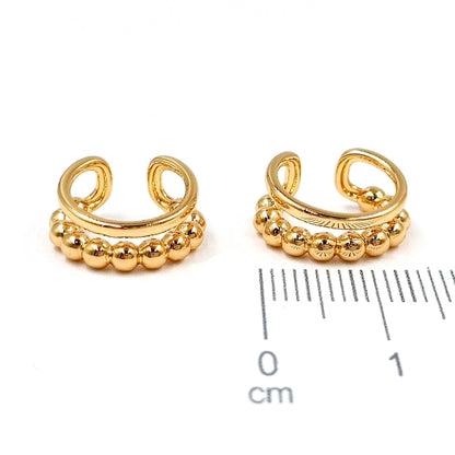 Double Row 18k Gold Plated No Piercing Ear Cuff