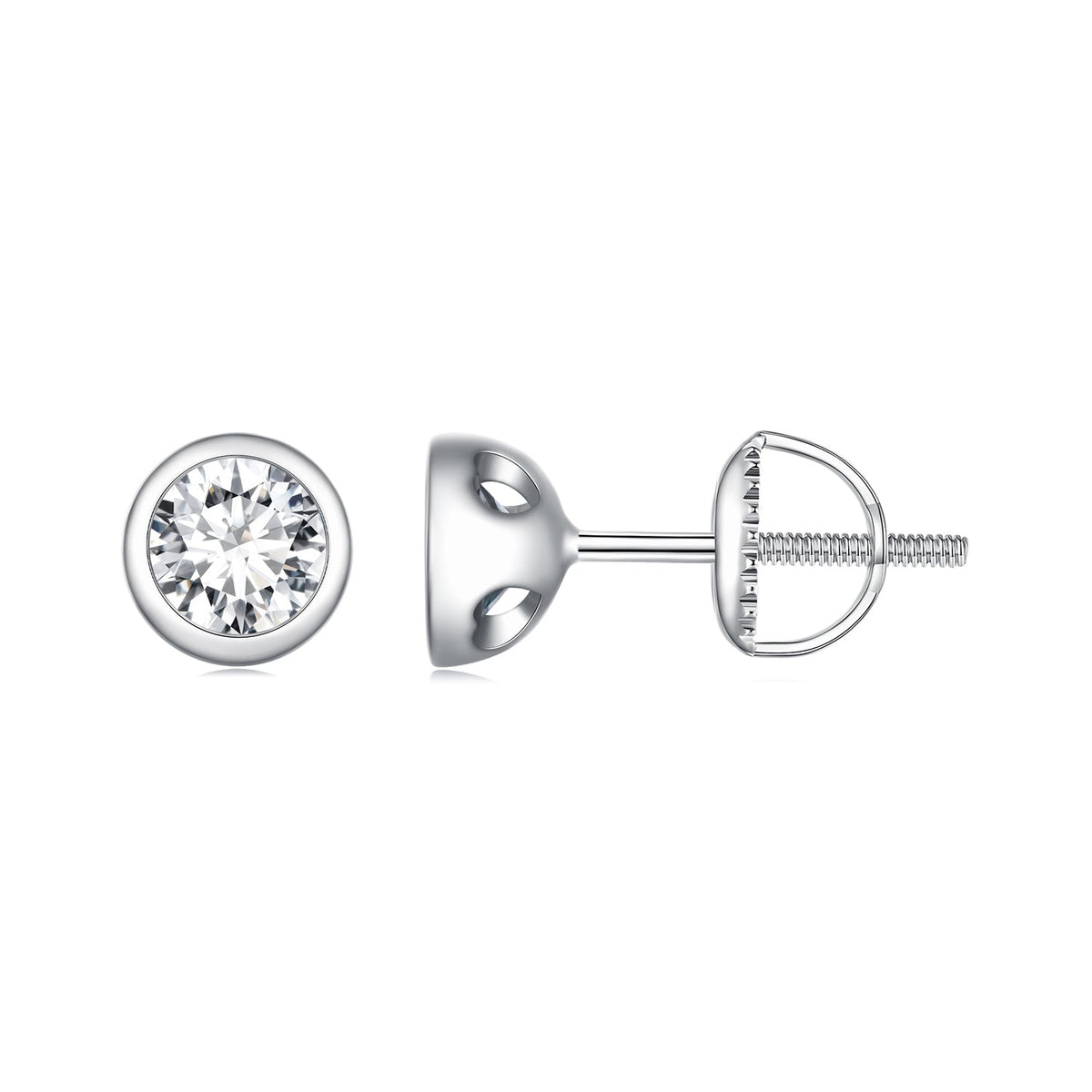 Sterling Silver Moissanite Stud Earrings