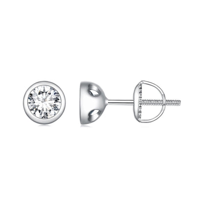 Sterling Silver Moissanite Stud Earrings