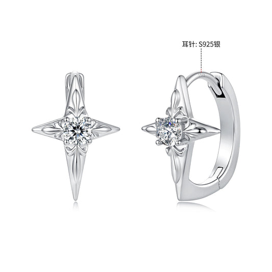 White Gold Plated Cubic Zirconia Pavé Hoop Earrings