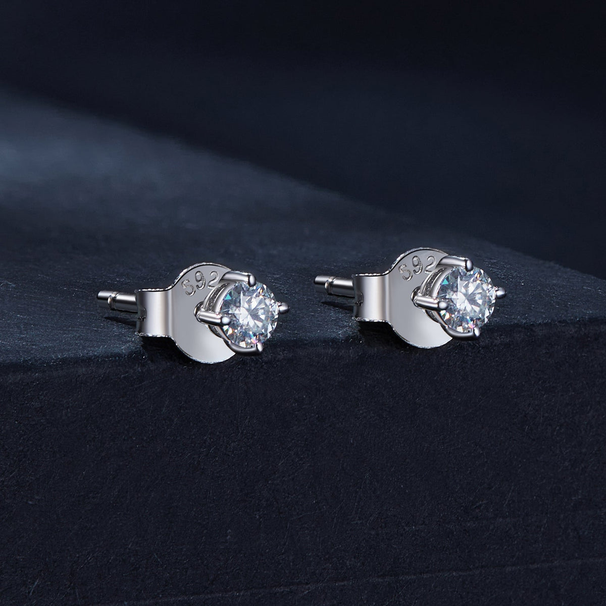 Sterling Silver Moissanite Stud Earrings