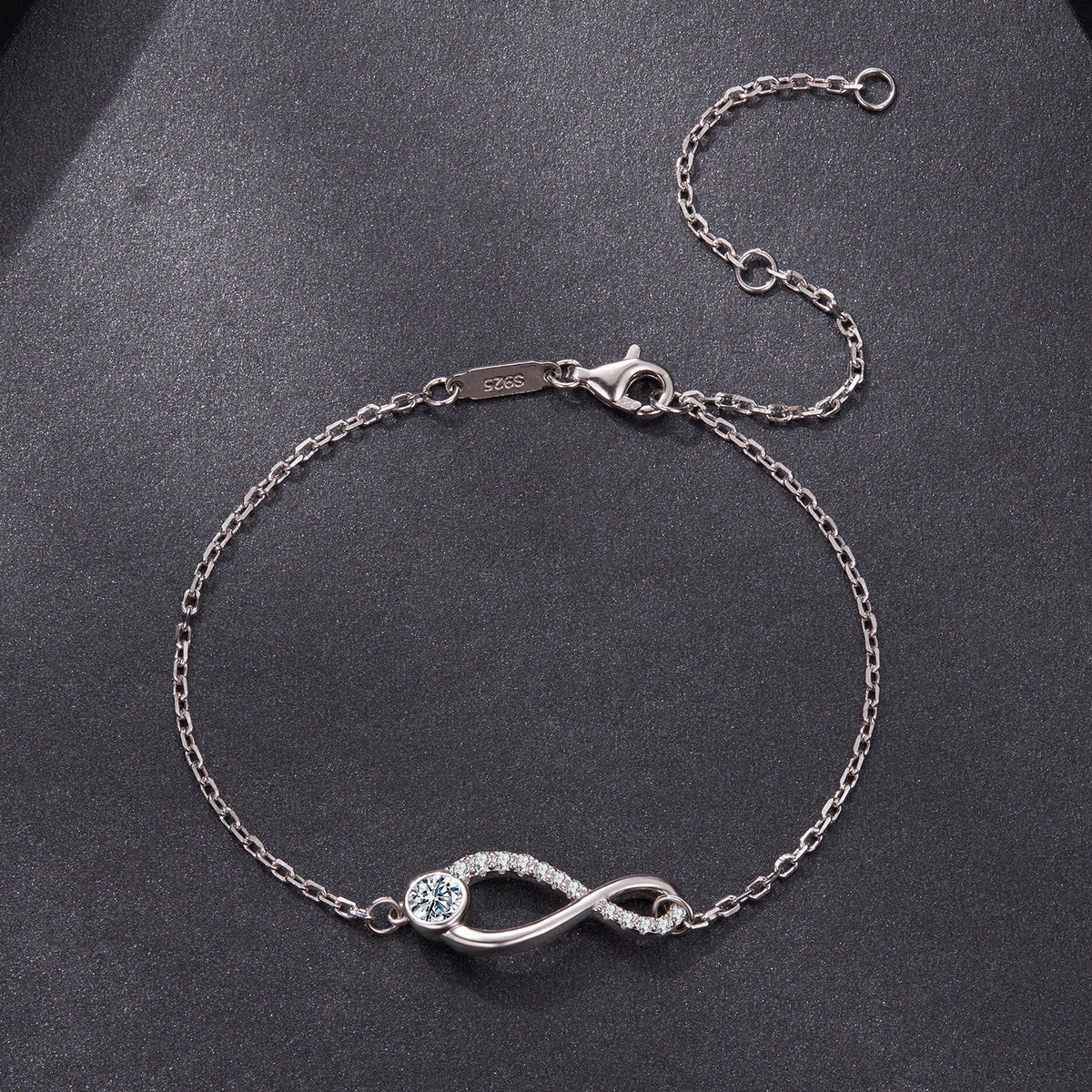 Sterling Silver Moissanite and CZ Pavé Bracelet