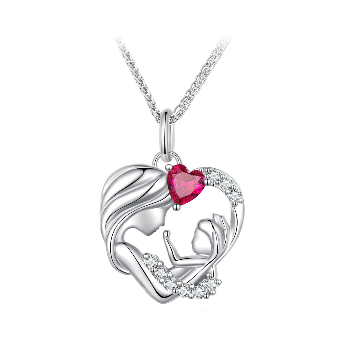 Sterling Silver Pavé CZ Pendant Necklace