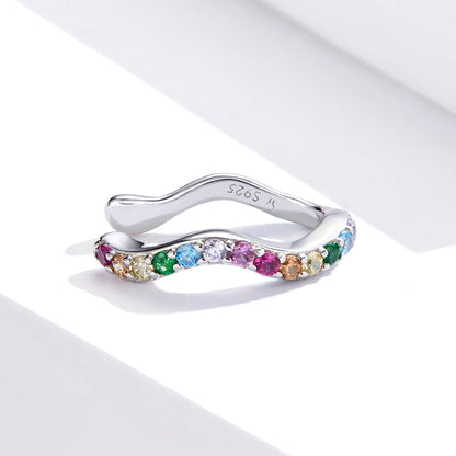 Sterling Silver Pavé CZ Hoop Earrings