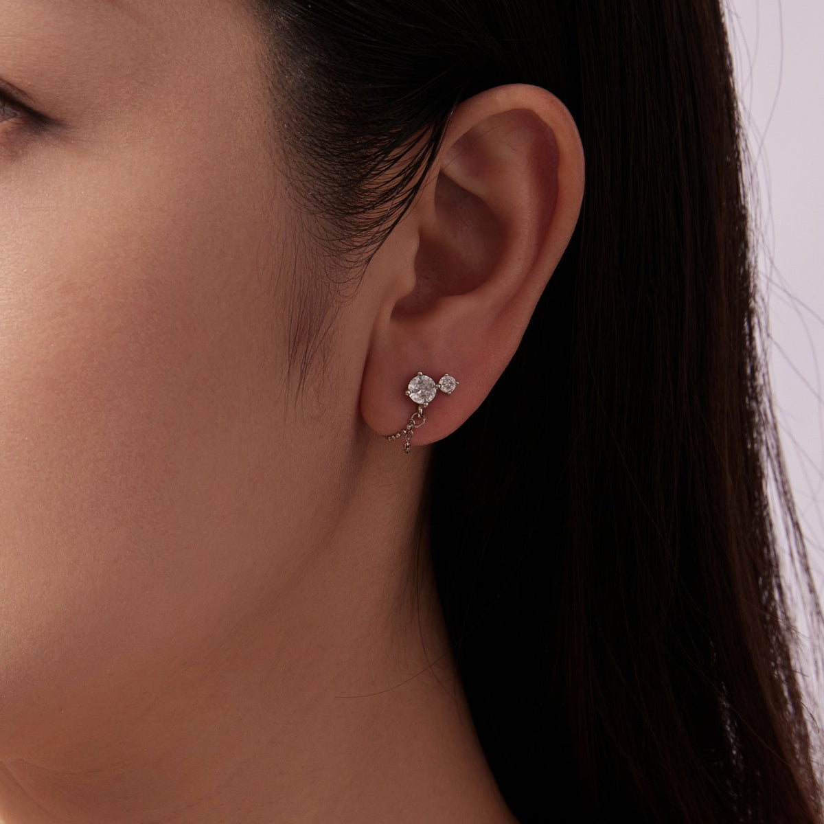 Sterling Silver CZ Pavé Earrings