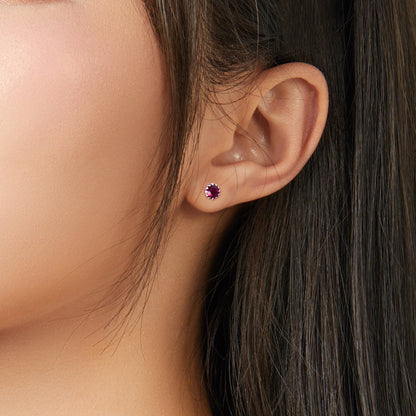 Sterling Silver Cubic Zirconia Pavé Stud Earrings
