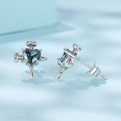 Sterling Silver Glass Earrings