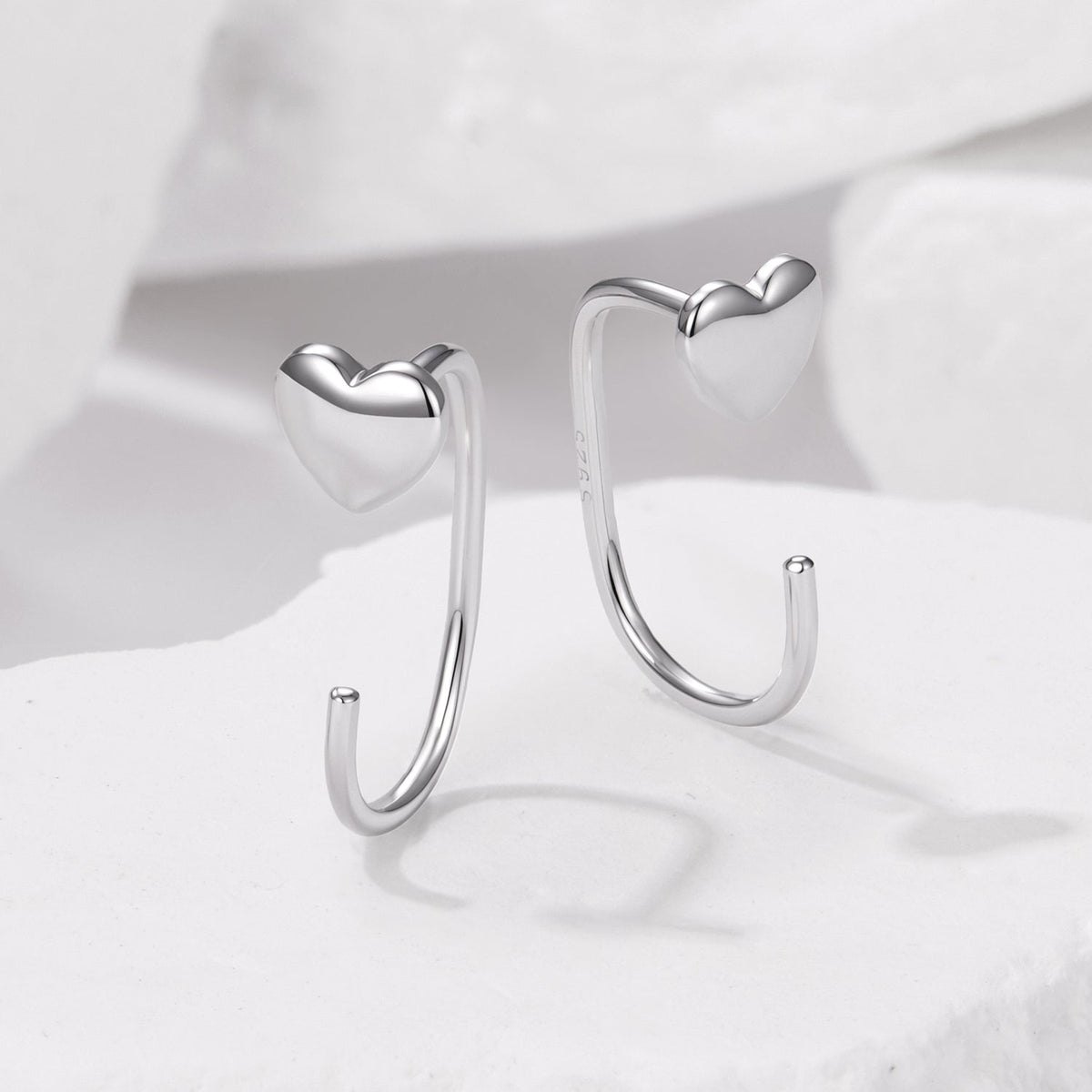 White Gold Plated Sterling Silver Brass Earrings
