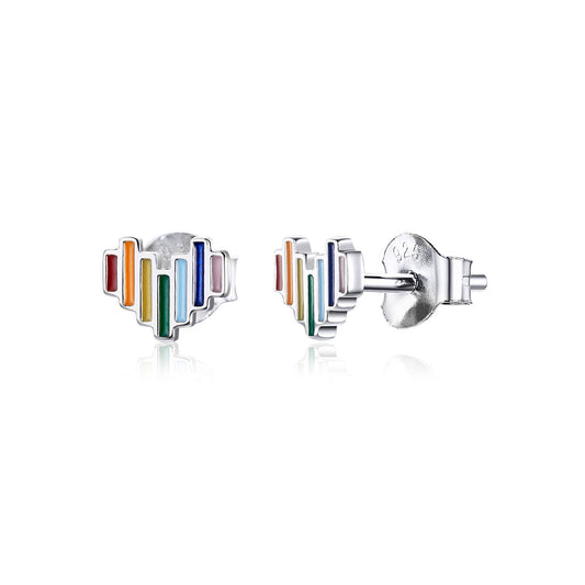 Sterling Silver Platinum Plated Stud Earrings