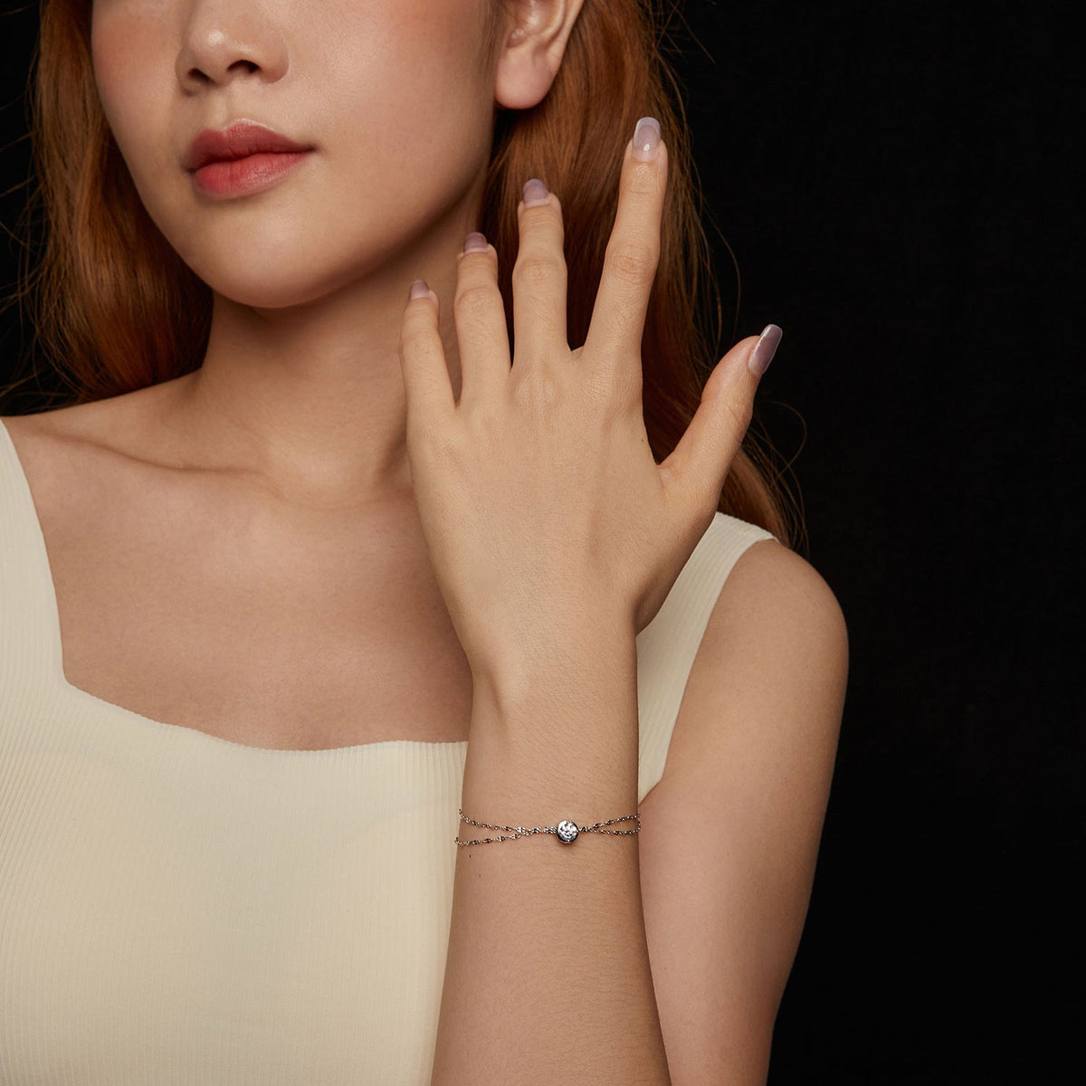 Sterling Silver White Gold Plated Moissanite Bracelet