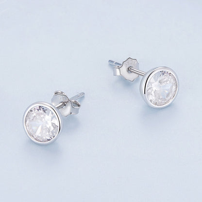 Sterling Silver Pavé Cubic Zirconia Stud Earrings