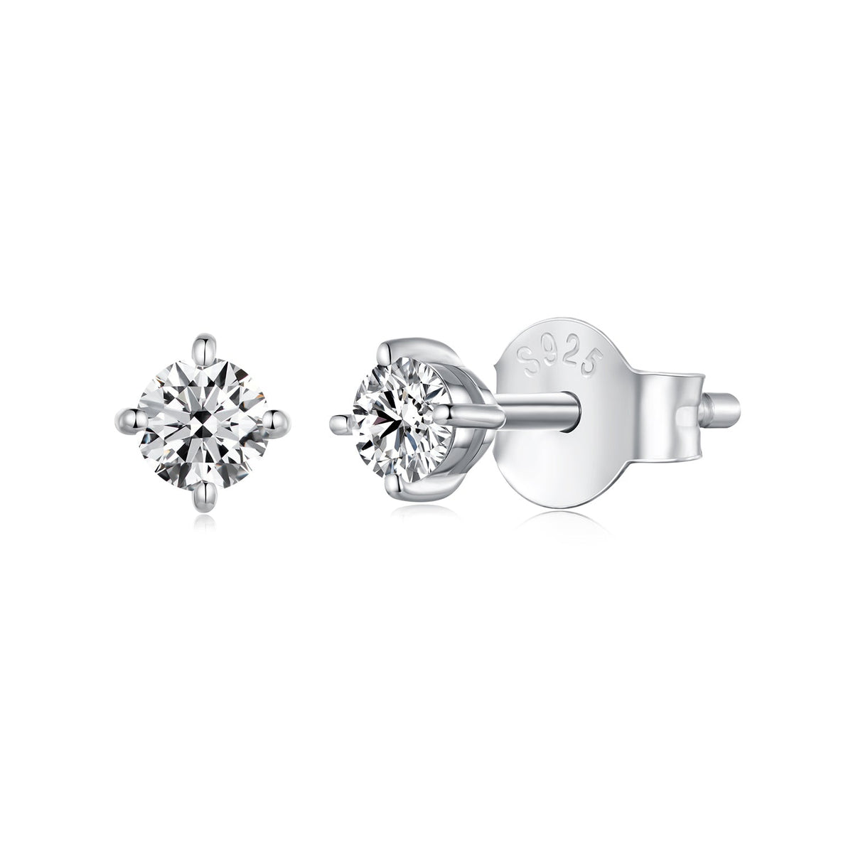 Sterling Silver Moissanite Stud Earrings