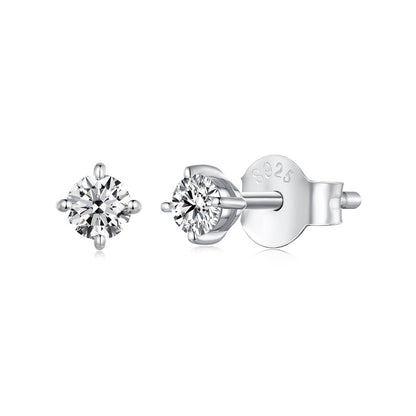 Sterling Silver Moissanite Stud Earrings