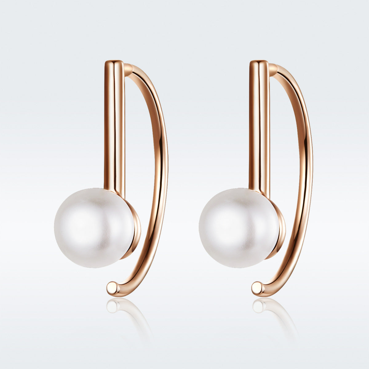 Sterling Silver Rose Gold Plated Bead Earrings