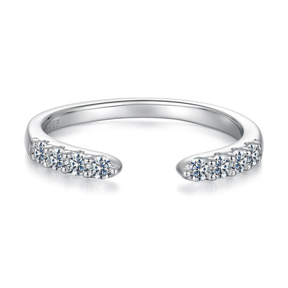 925 Sterling Silver White Gold Plated Size E Moissanite Ring for Women