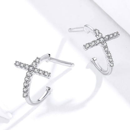 Sterling Silver Pavé Cubic Zirconia Earrings