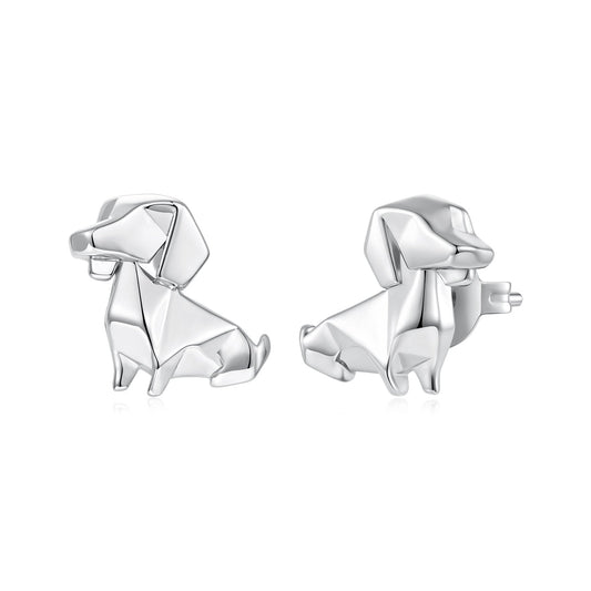 White Gold Plated Brass and Sterling Silver Earrings