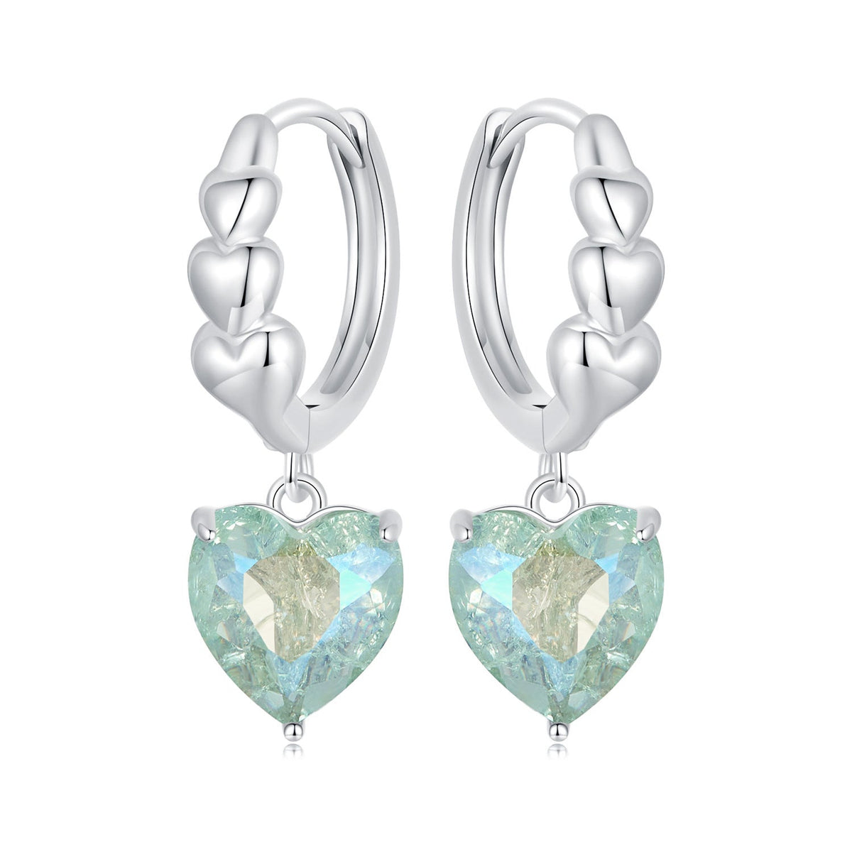 Sterling Silver Transparent Glass Earrings