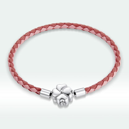 Sterling Silver Oxidized Leather Bracelet