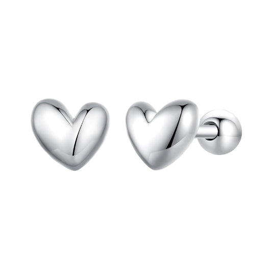 Platinum Plated Sterling Silver 5mm Stud Earrings