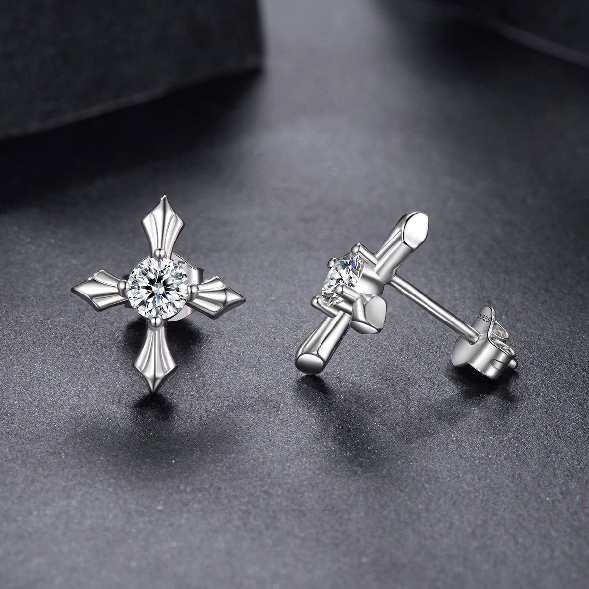 Sterling Silver Moissanite Stud Earrings