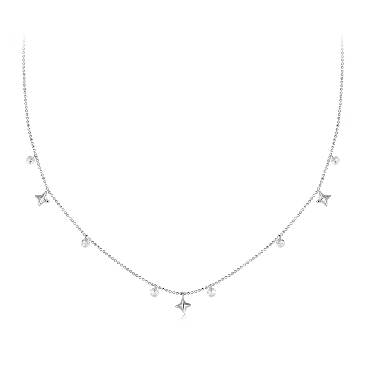 White Gold Plated Pavé CZ Sterling Silver Pendant Necklace