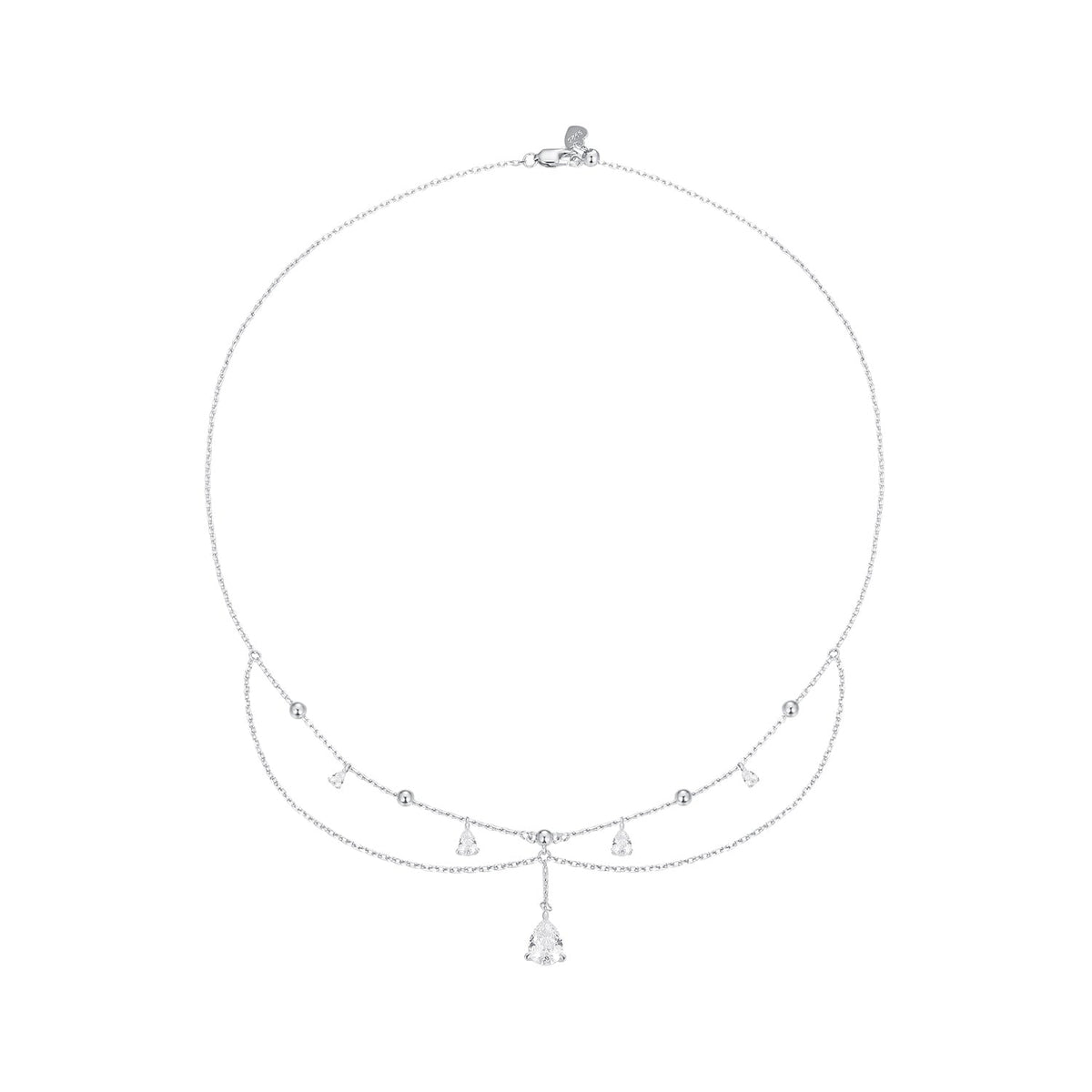 Sterling Silver Cubic Zirconia Pavé Necklace
