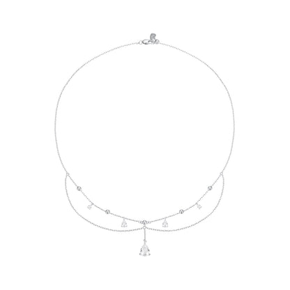 Sterling Silver Cubic Zirconia Pavé Necklace