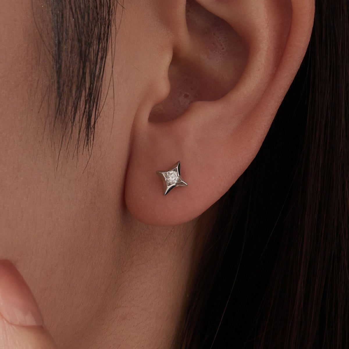 Sterling Silver Moissanite Stud Earrings