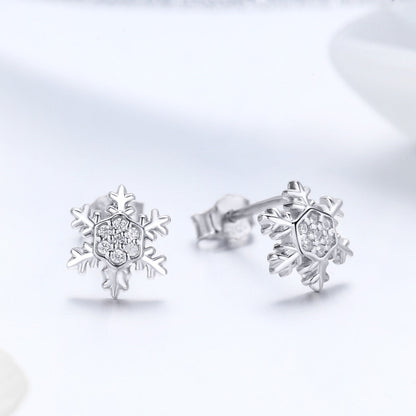 Sterling Silver CZ Pavé Stud Earrings