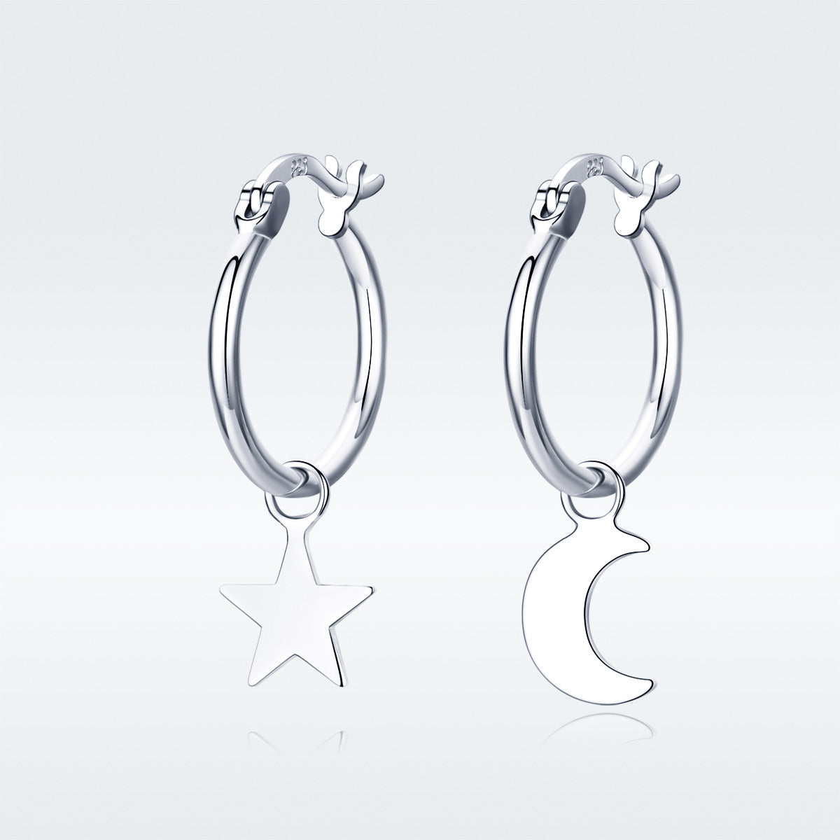 Sterling Silver Platinum Plated Drop Earrings