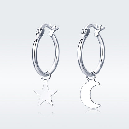 Sterling Silver Platinum Plated Drop Earrings