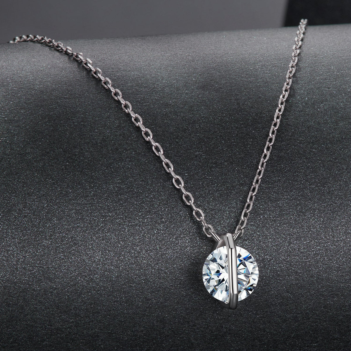 Sterling Silver Gold Plated Moissanite Pendant Necklace