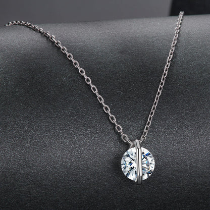 Sterling Silver Gold Plated Moissanite Pendant Necklace