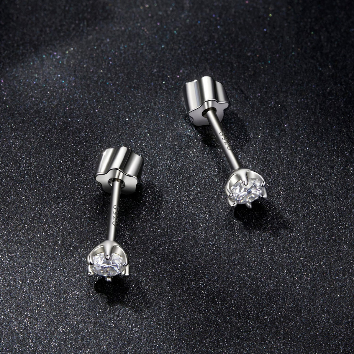 Sterling Silver Moissanite Stud Earrings