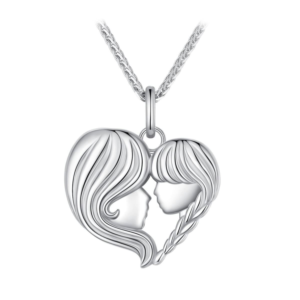 Sterling Silver Platinum Plated Pendant Necklace