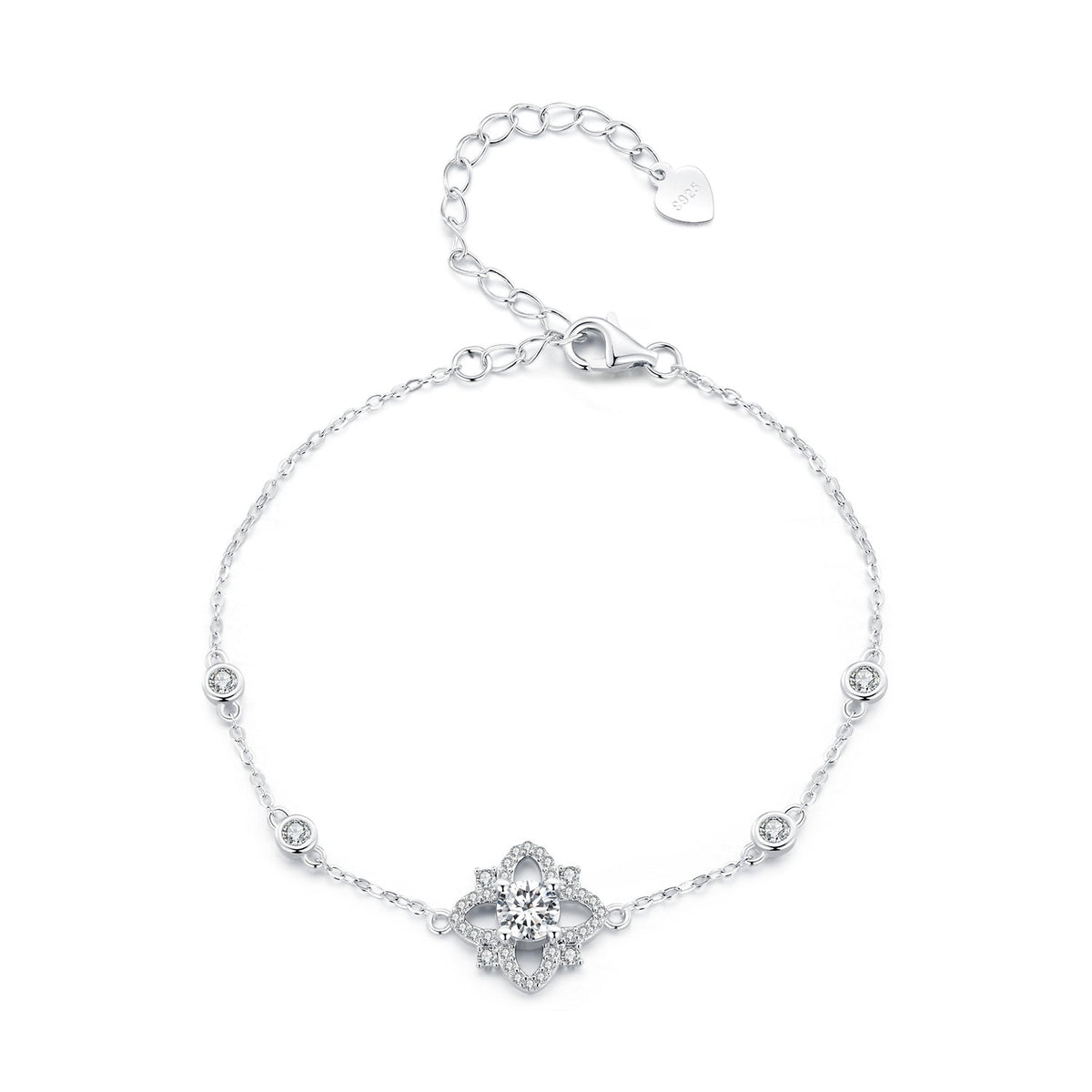 Sterling Silver Moissanite Pavé Bracelet