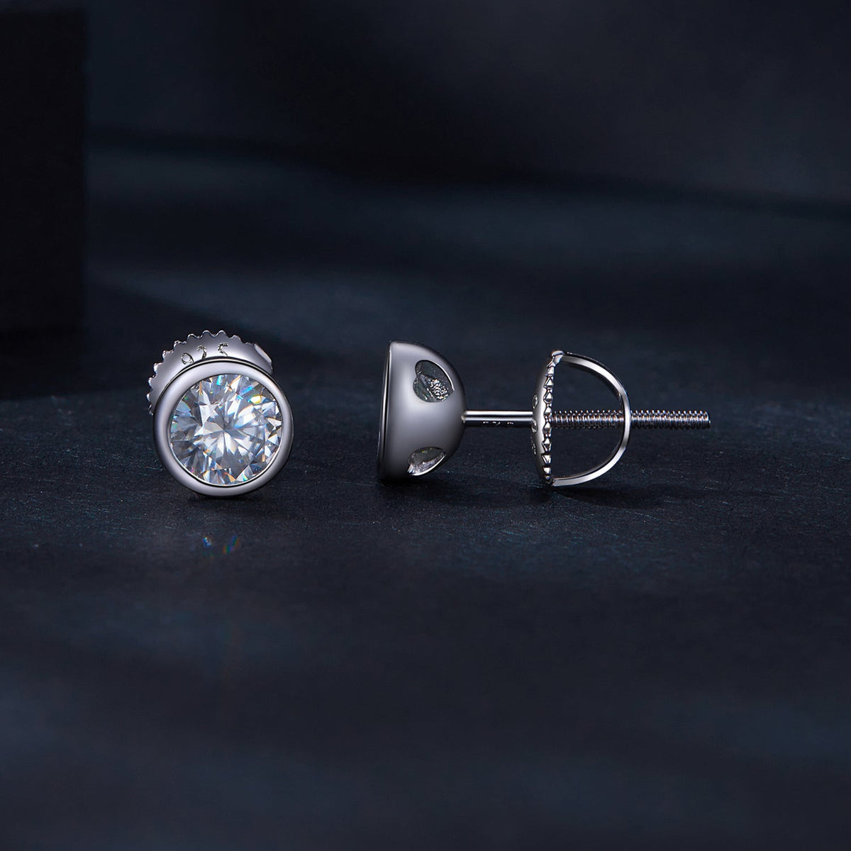 Sterling Silver Moissanite Stud Earrings