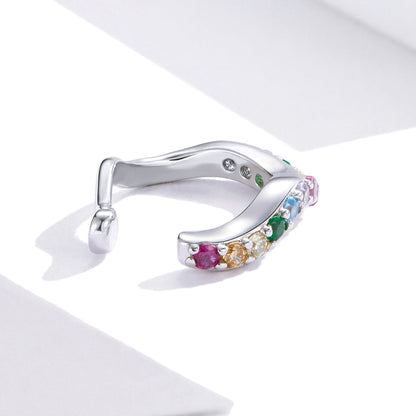 Sterling Silver Pavé CZ Hoop Earrings