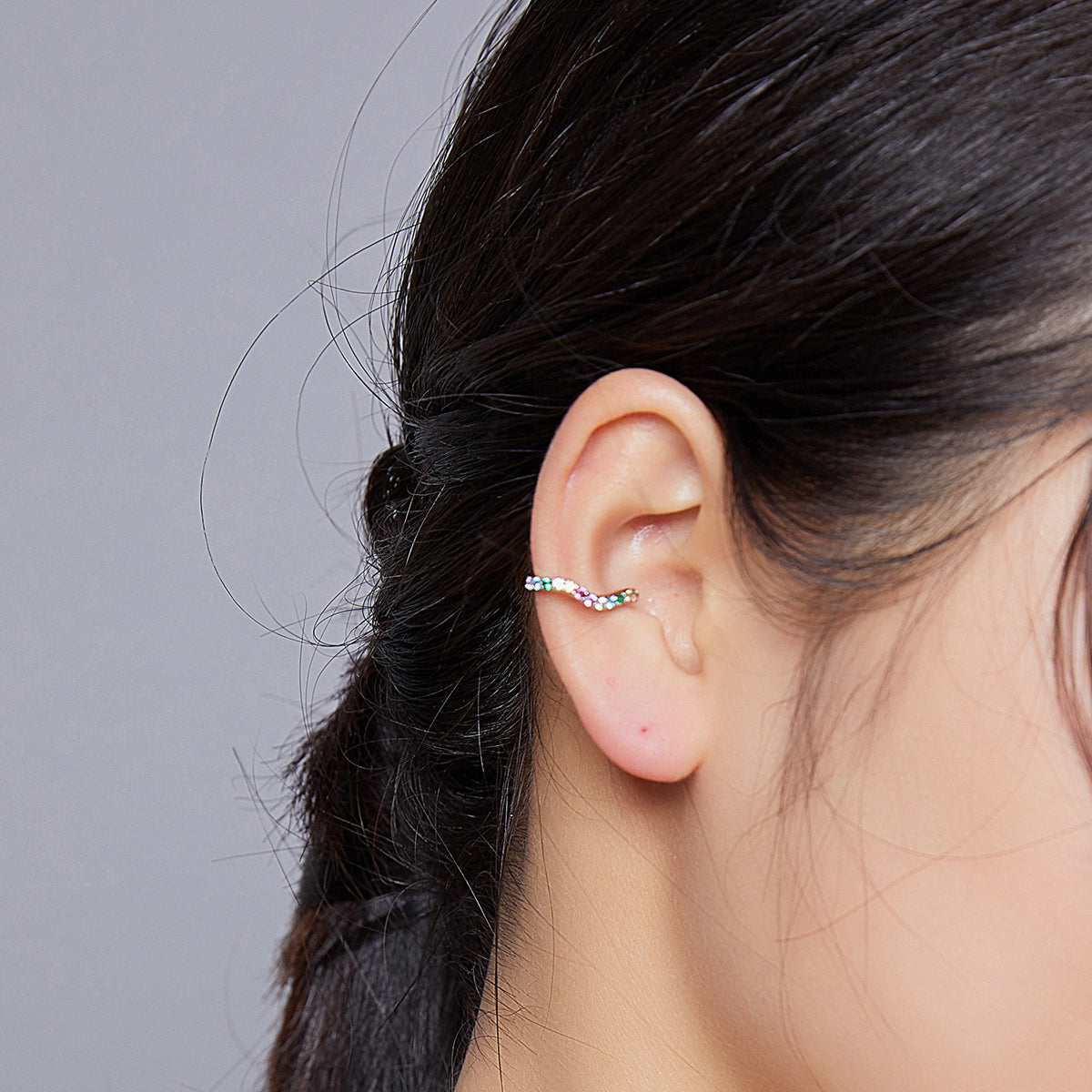 Sterling Silver Pavé CZ Hoop Earrings