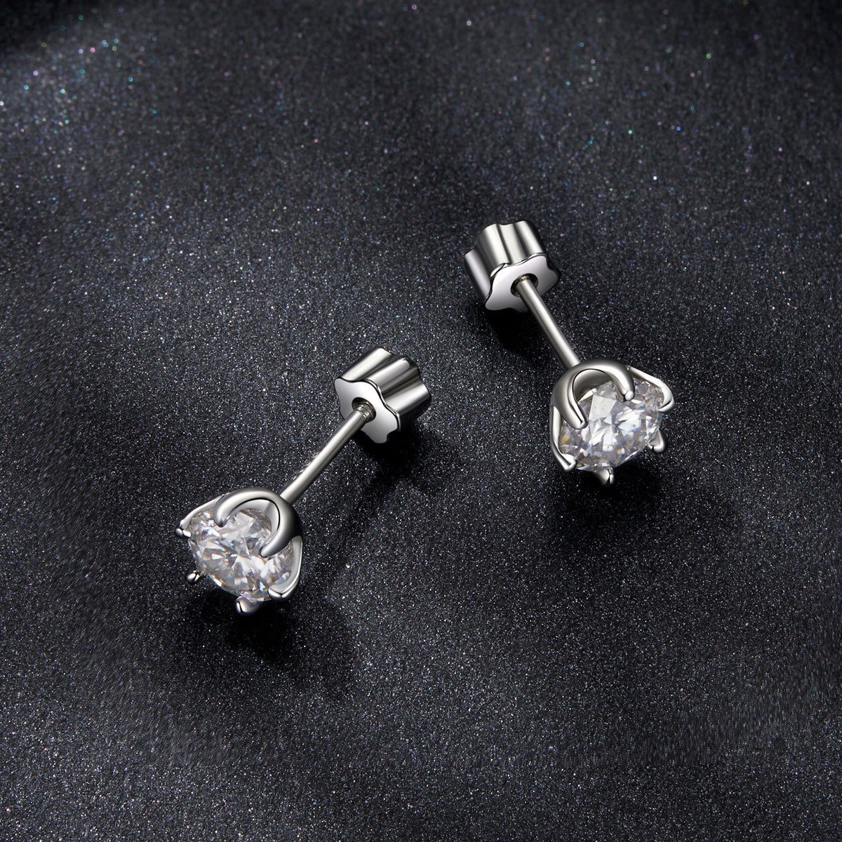 Sterling Silver Moissanite Stud Earrings