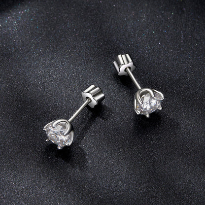 Sterling Silver Moissanite Stud Earrings