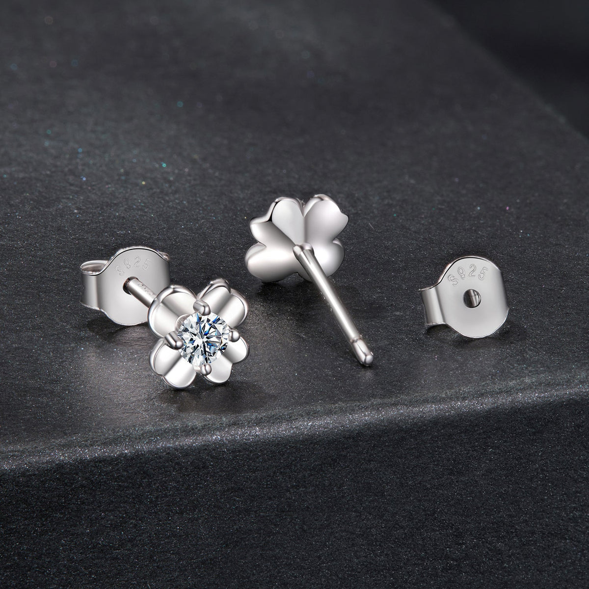 Sterling Silver Moissanite Stud Earrings