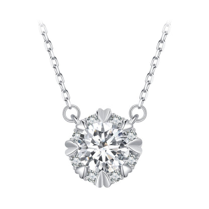 Sterling Silver Moissanite Pavé Necklace