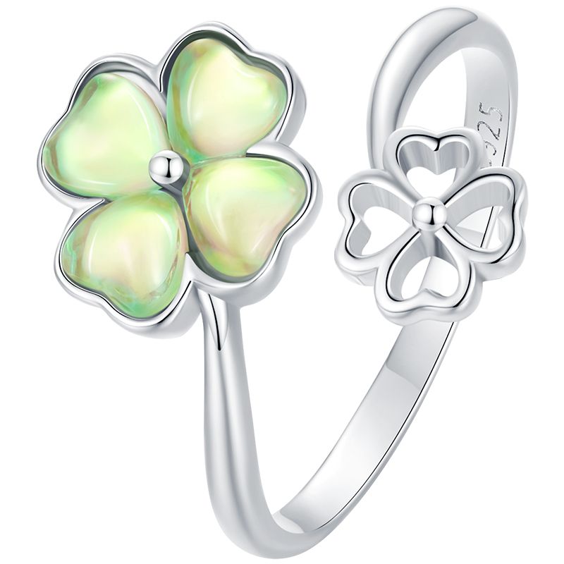 Sterling Silver Transparent Glass Ring