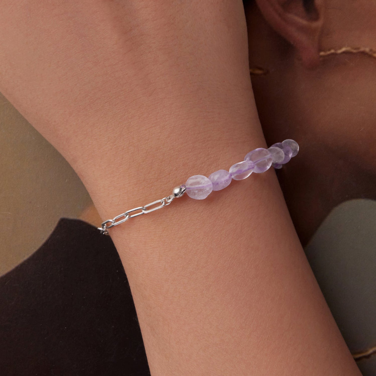 Sterling Silver White Gold Plated Crystal Bracelet