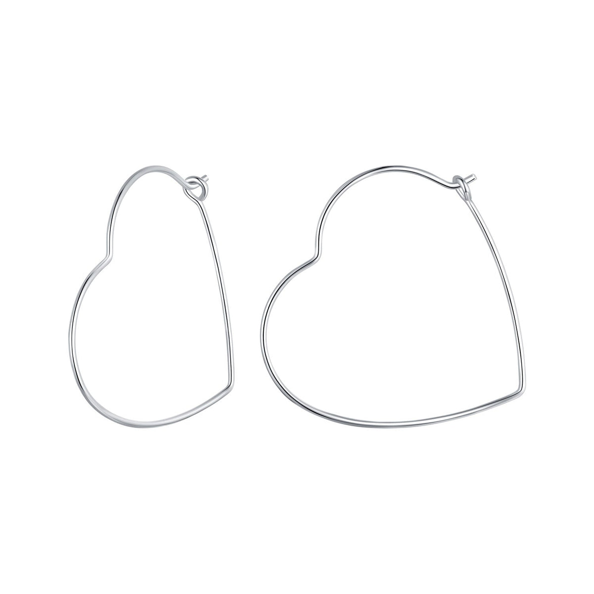 Sterling Silver White Gold Plated Hoop Earrings